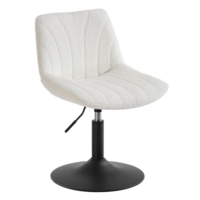 ELXYPE Height Adjustable Dressing Table Chair with Back - Cloud White