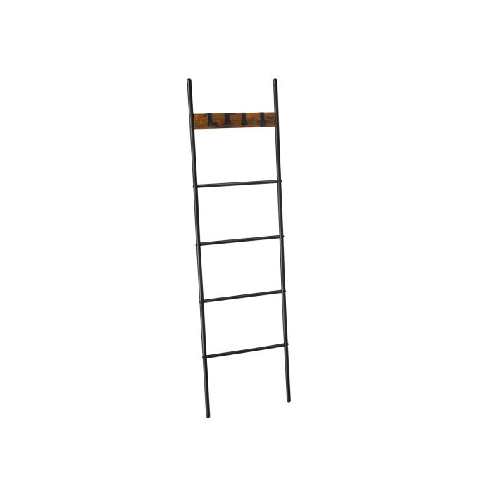 44 x 160 cm Blanket Ladder Rustic Brown and Black