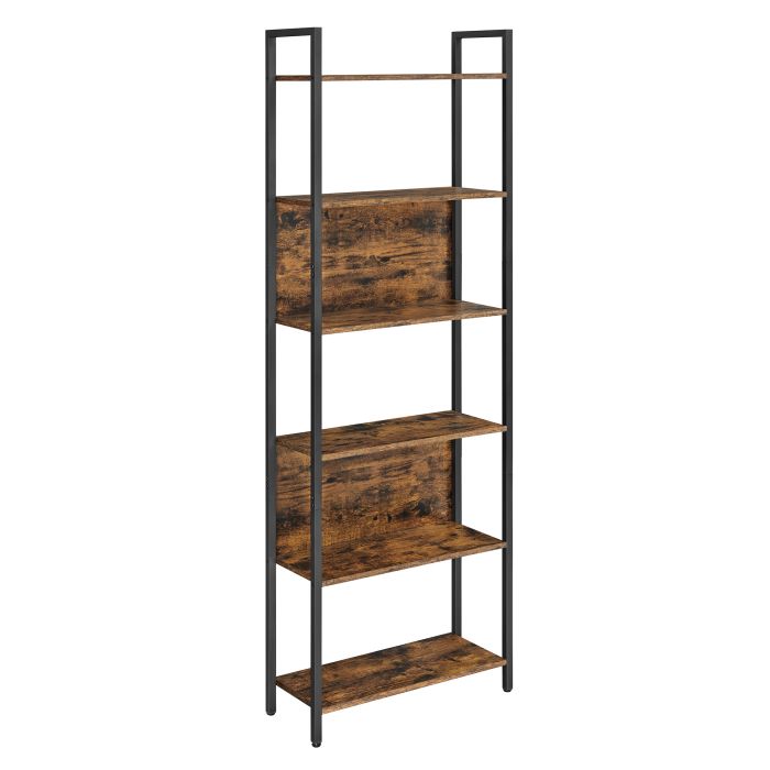 Bookcase - ASTON 6-Shelf Rustic Brown