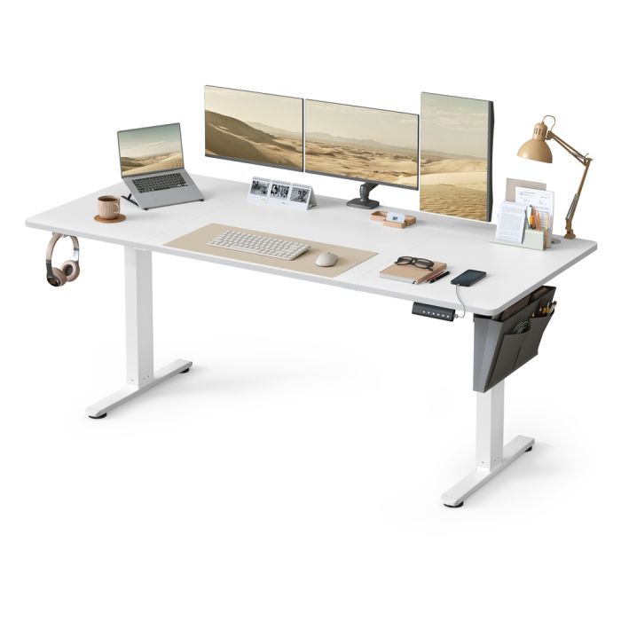 MOCABE Electric Standing Desk with 4 Memory Heights - White