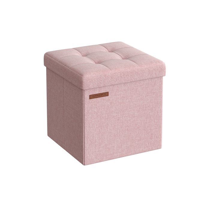 Ottoman Seats - LUSVAS Foldable Storage Ottoman Seats - Jelly Pink