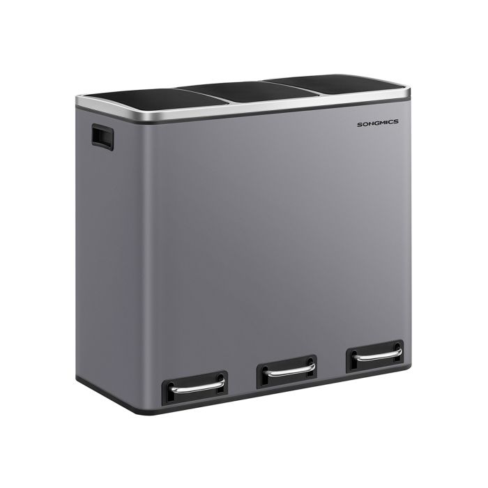 Rubbish Bin - SOLNA 3 x 18L with 15 Liners Included Matte Grey