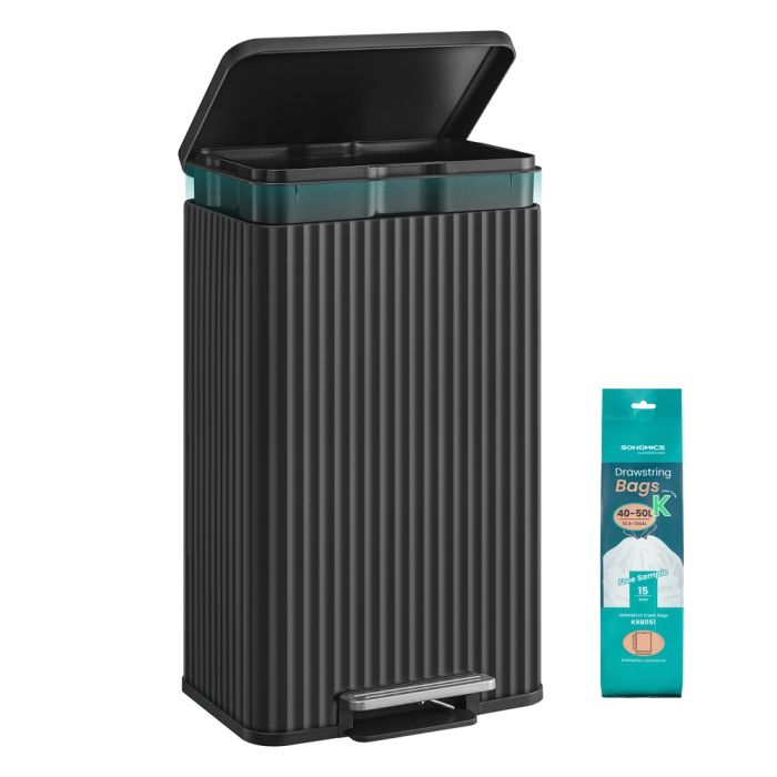 NONIDO Pedal Waste Bin with Soft Close Lid - Ink Black