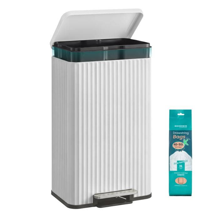 NONIDO Pedal Waste Bin with Soft Close Lid - Cloud White