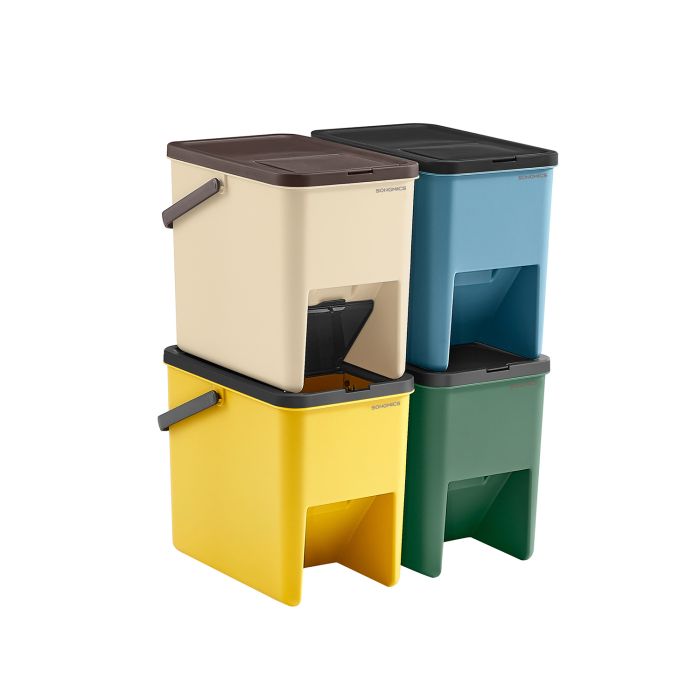 Recycling Bins - TARTTO Set of 4 Kitchen Bin - Multi Colour