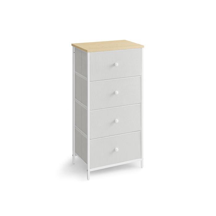 DALE White Chest of Drawers - Tallboy, Medium-sized, 4 Drawers