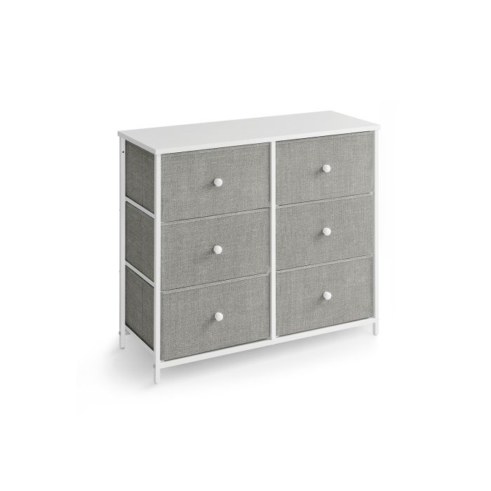 ARUN Grey Chest of Drawers - Medium-sized, 6 Drawers, Double