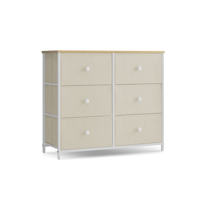 DARTMOUTH Yellow Chest of Drawers - Medium-sized, 6 Drawers, Double