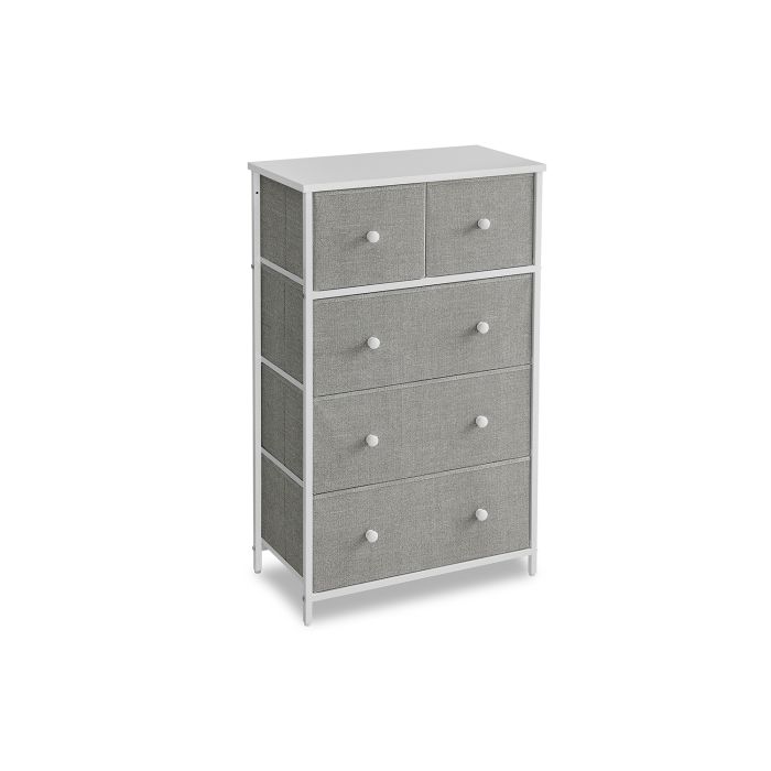 AMADORA Grey Chest of Drawers - Medium-sized, 5 Drawers