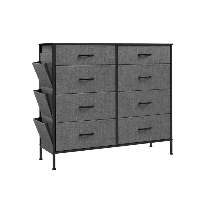 COSENZA Grey Chest of Drawers - Medium-sized, 8 Drawers