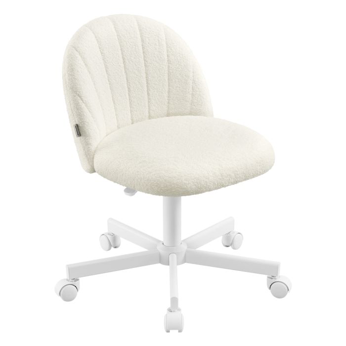 ORCISI Teddy Fleece Office Chair - Cream White