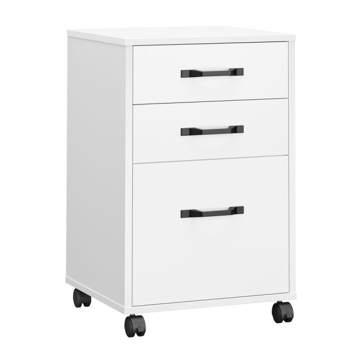 PASANA Mobile File Cabinet with 3 Drawers - Cloud White