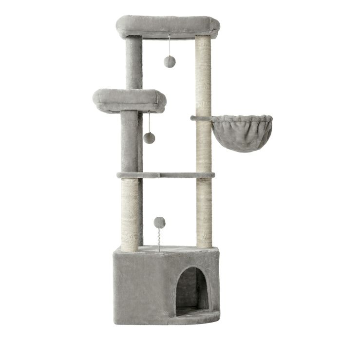 PEMYTY Cat Tree with Condo - Light Grey