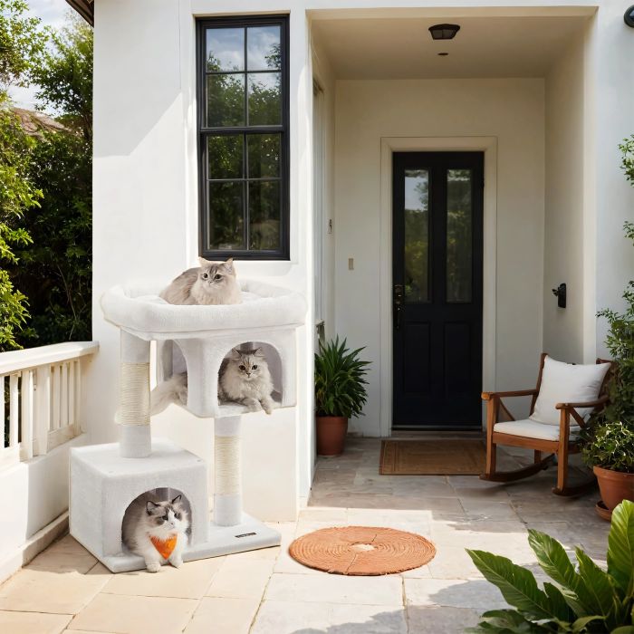 Cat Tree - MARRAE Large Cat Perch - White