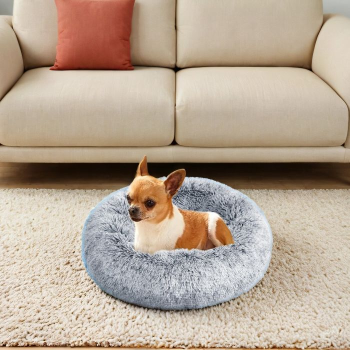RALAPE Calming Donut Dog Bed - Grey - 60cm