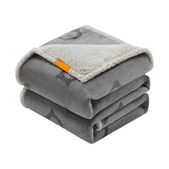 RAVOCU Waterproof Sherpa Dog Blanket - Grey - XL