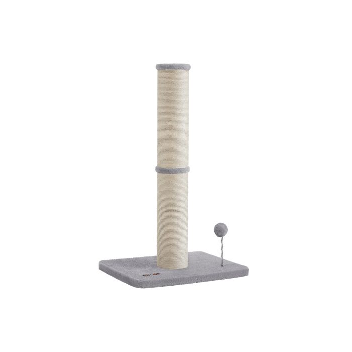 Cat Scratching Post - ZARNZA Tall with Spring Pompom - Dove Grey