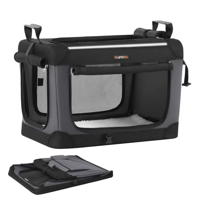 REGAVA Foldable Dog Crate for Small Dogs - Ink Black