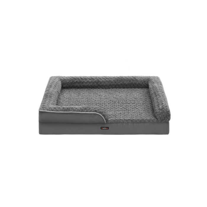 Dog Bed - MONRA Memory Foam with Side - Slate Grey