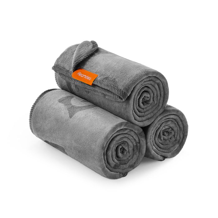 Pet Blankets - MARNA Flannel Pack of 3 Soft Cozy 152cm - Slate Grey