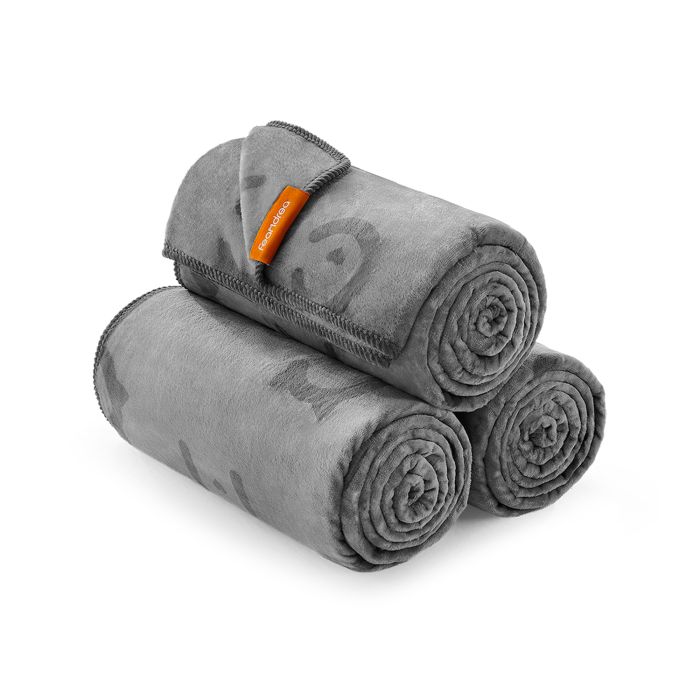 Pet Blankets - MARNA Flannel Pack of 3 Cozy Soft Warm - Slate Grey