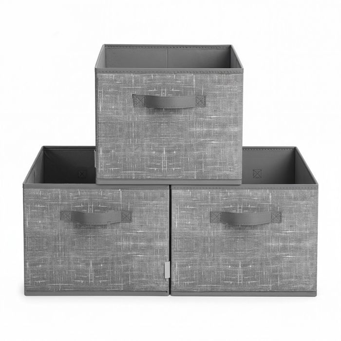 SEBUGA Set of 3 Foldable Storage Bins - Grey