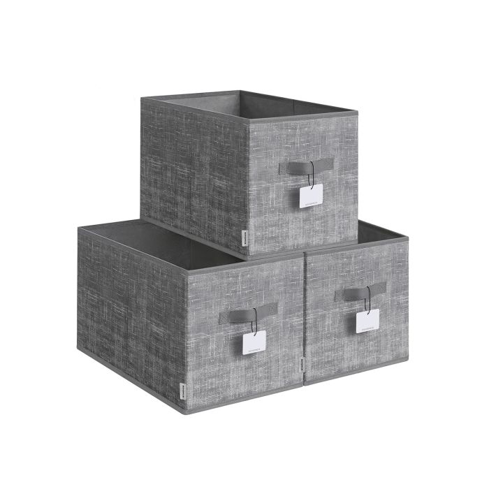SECALY Set of 3 Collapsible Storage Boxes 30 cm - Cattail Grey
