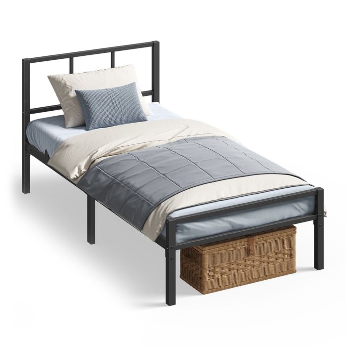 STPYRO Single Bed Frame with Headboard - Ink Black