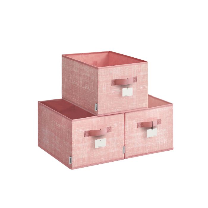 Storage Boxes - MONRO Collapsible Set of 3 24 cm High Jelly Pink