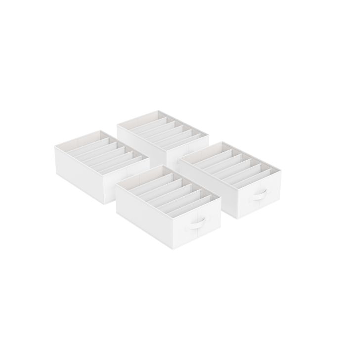42 x 30 x 17 cm Set of 4 Drawer Organisers Classic White
