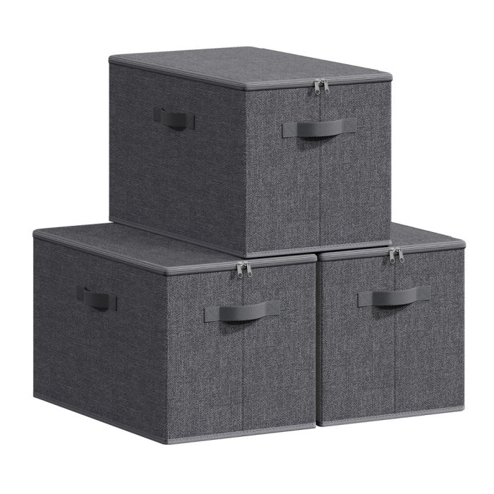 TABADE Set of 3 Foldable Storage Boxes - Slate Grey
