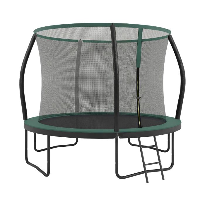 TAKILE 10 ft Kids Outdoor Trampoline with Safety Net - Black and Green