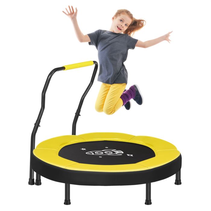 TEKINU Kids Mini Trampoline 3 ft - Yellow