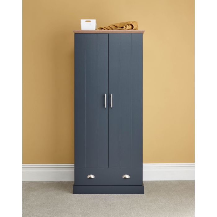 Wardrobe - KESWICK 2 Door Wardrobe Slate Blue 78cm