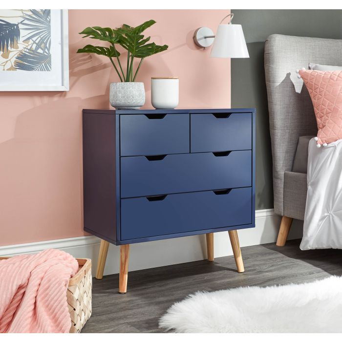 NORTHBAY Blue Chest of Drawers - Small-sized, 4 Drawers