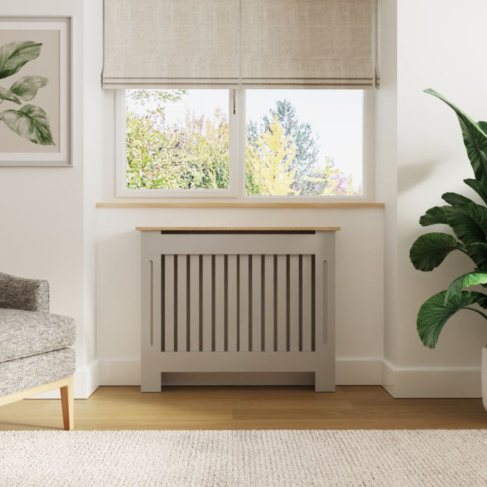 Radiator Cover - Emily Radiator Cover Medium Grey and Oak