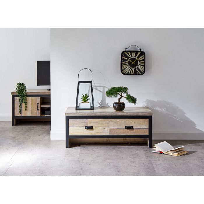 BELONA 2 Drawer Coffee Table Oak