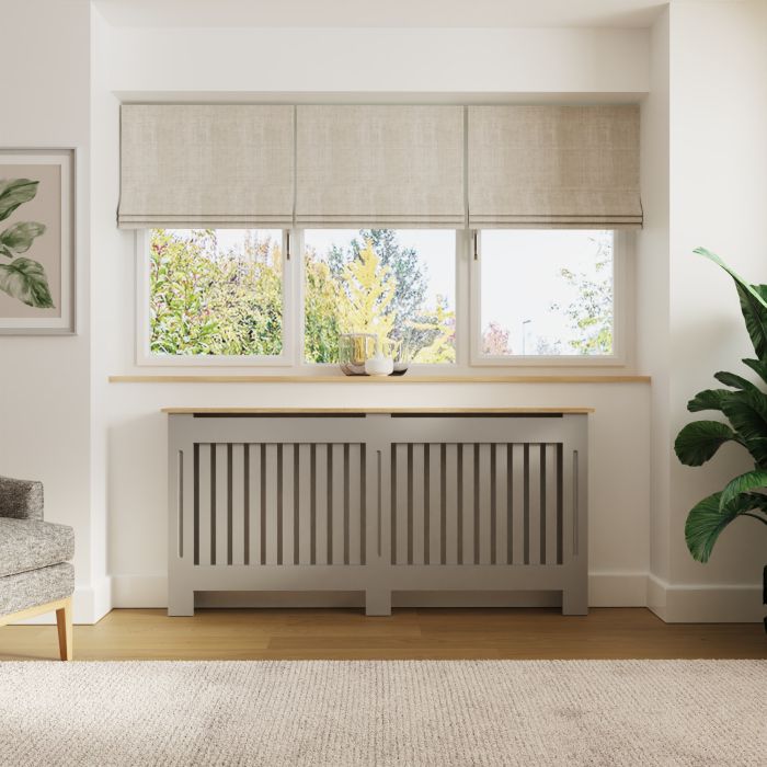 Radiator Cover - Emily Radiator Cover Extra Large Grey and Oak