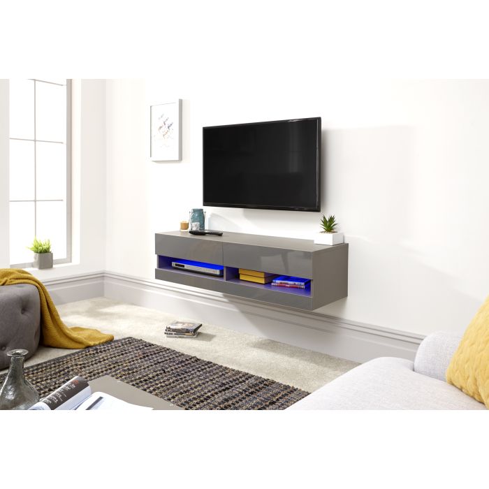 Galicia Wall-Mounted Grey TV Unit - 120CM TV Unit