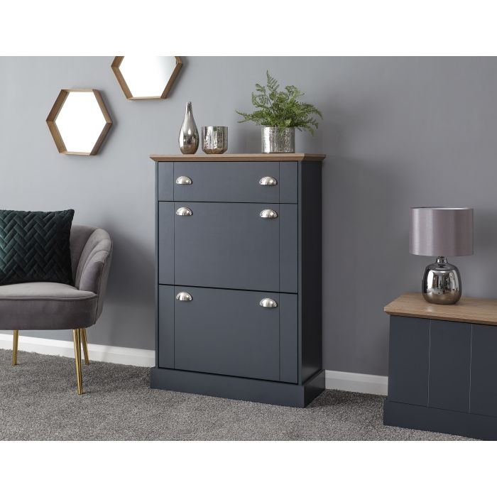 Kendal Deluxe Shoe Cabinet Slate Blue