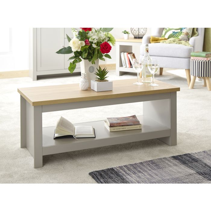 Lancaster Coffee Table With Shelf Grey