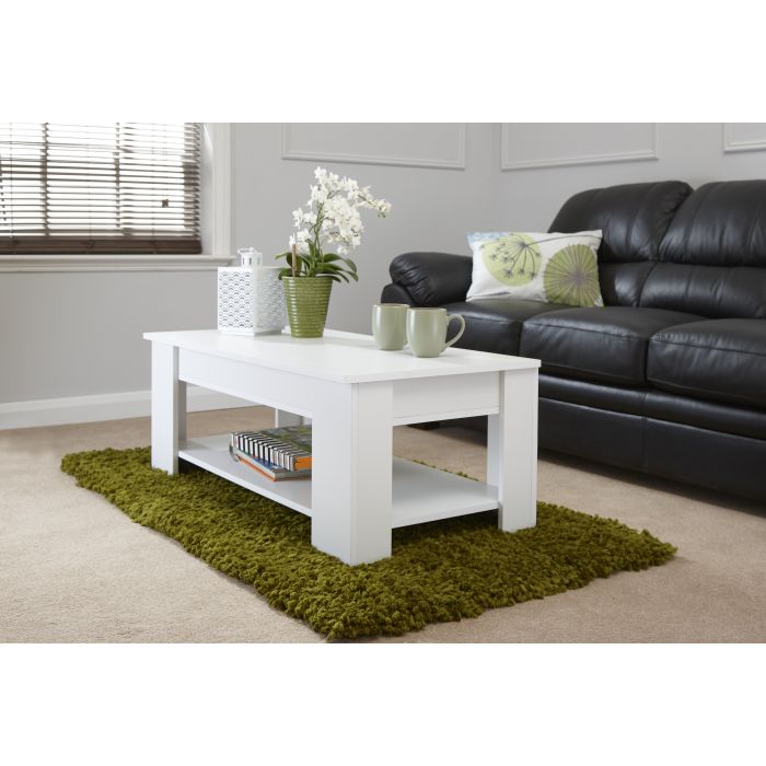 Lift Up Coffee Table - White