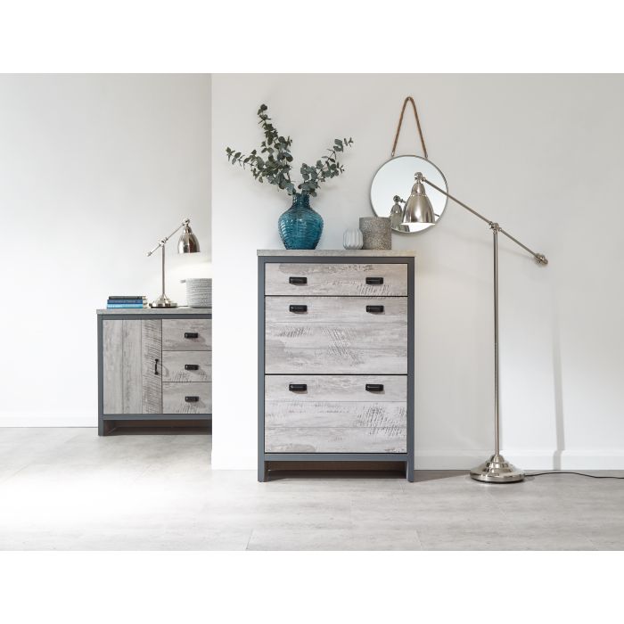 Boston 2 Tier 1 Drawer Shoe Cabinet Grey