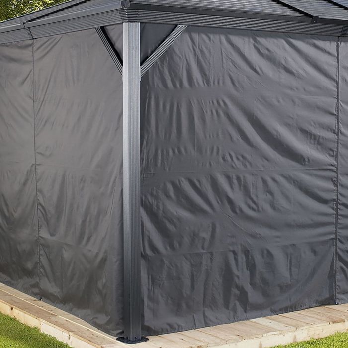 VENTARO Sojag Gazebo Curtains Polyester 3m x3m - Charcoal
