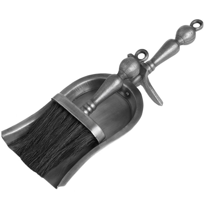 Antique Pewter Effect Finish Hearth Tidy Set