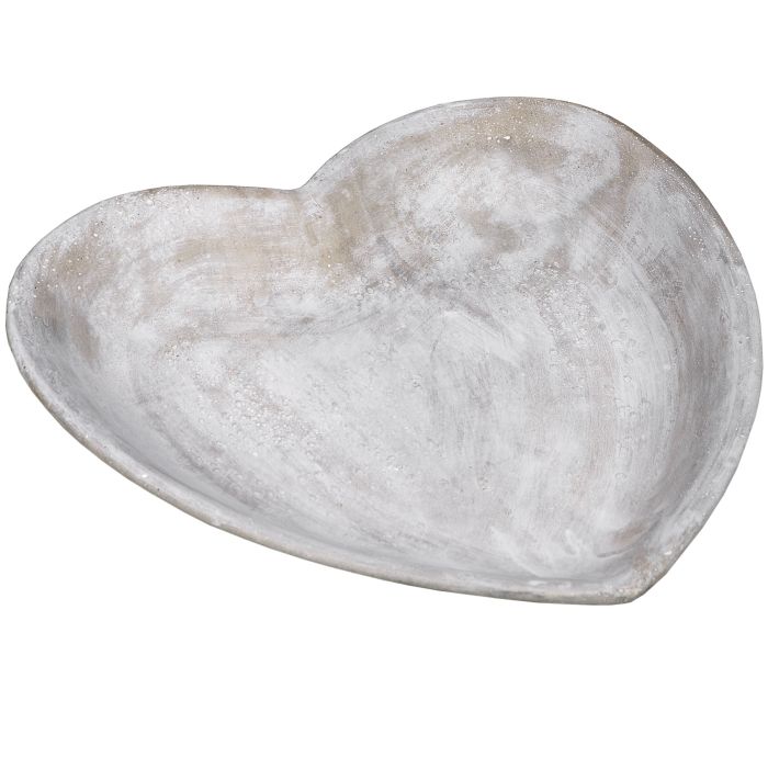 Stone Heart Dish - White