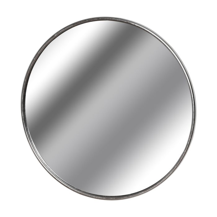 Silver Foil Circular Metal Wall Mirror - Large