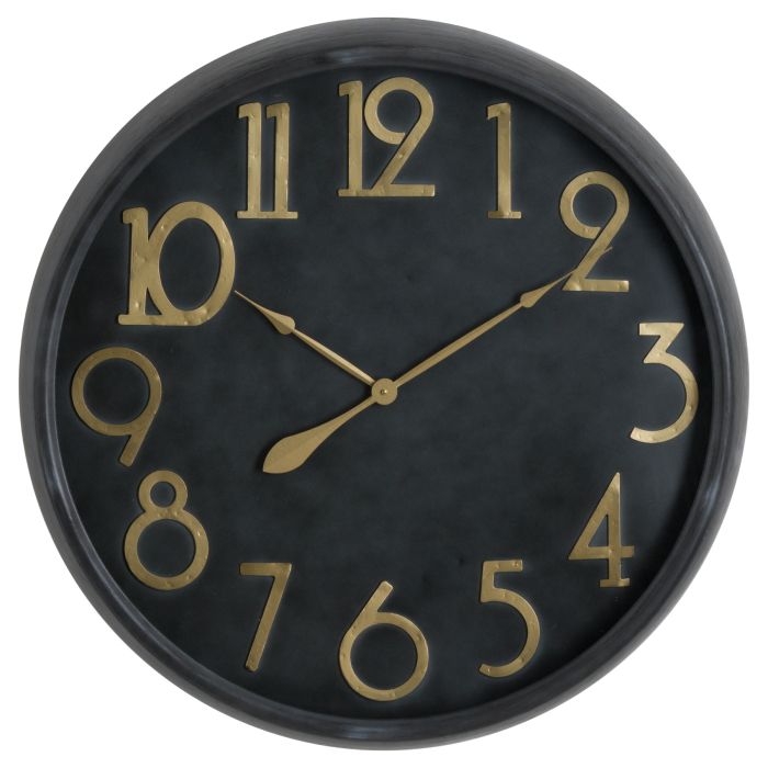 Soho Brass And Black Clock - Large