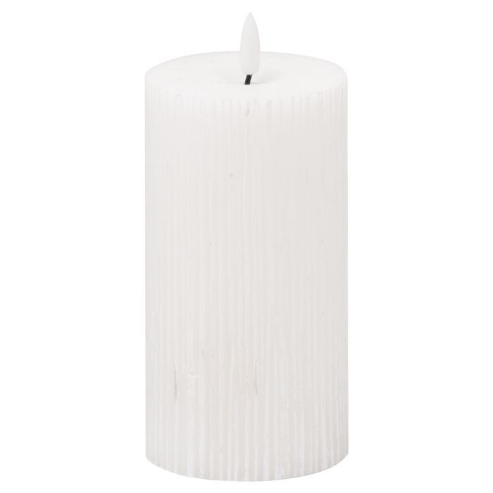 Delux Collection Natural Glow Textured Ribbed LED Candle - 3x6
