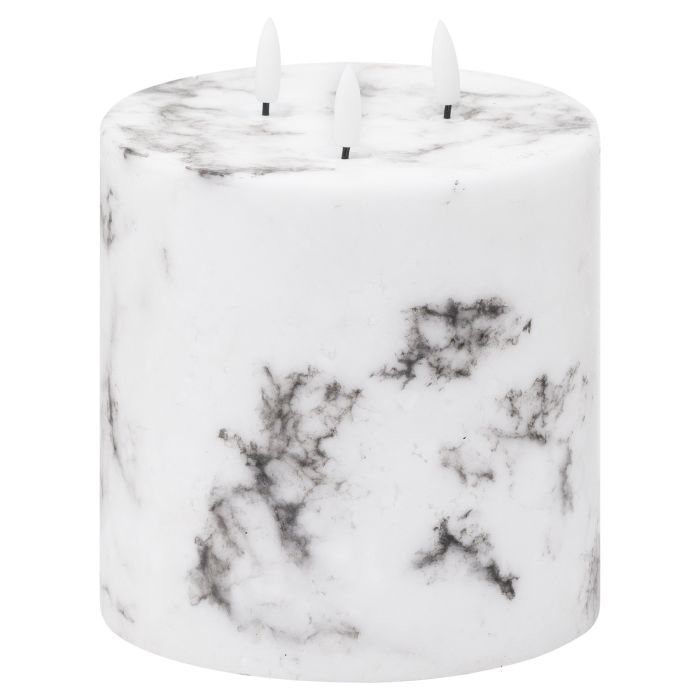 Delux Collection Natural Glow 6x6 Marble Effect LED Candle